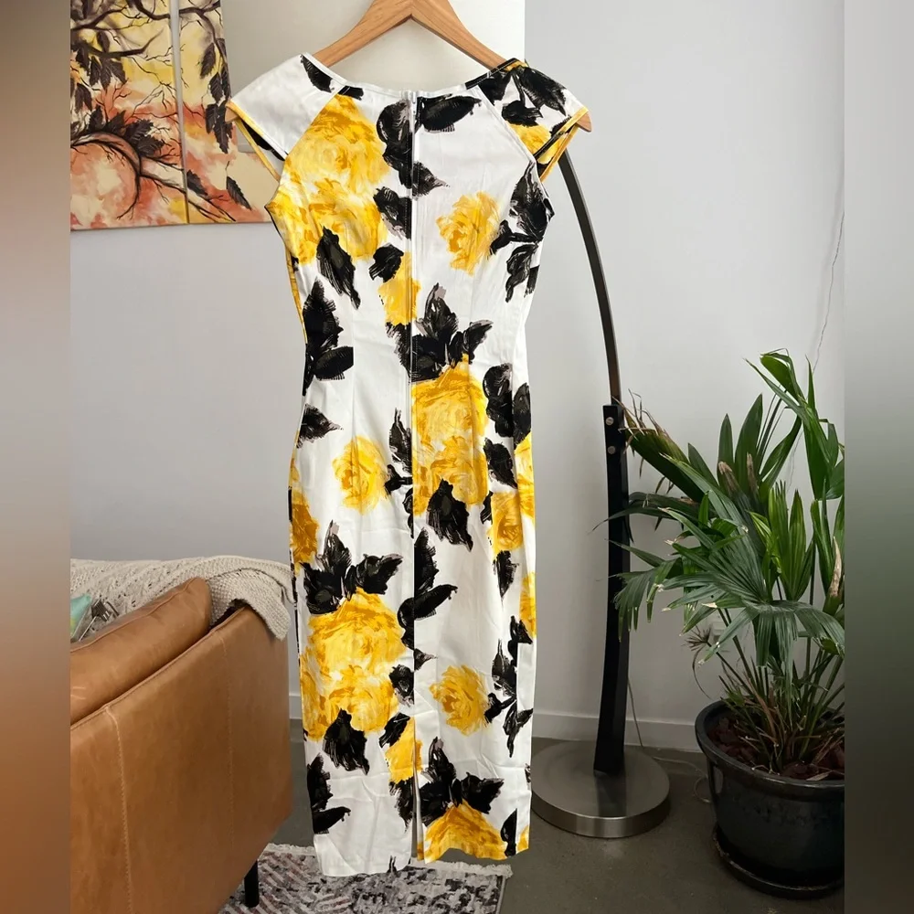 Pinup Couture Floral Print Midi Wiggle Dress - Picture 7 of 9